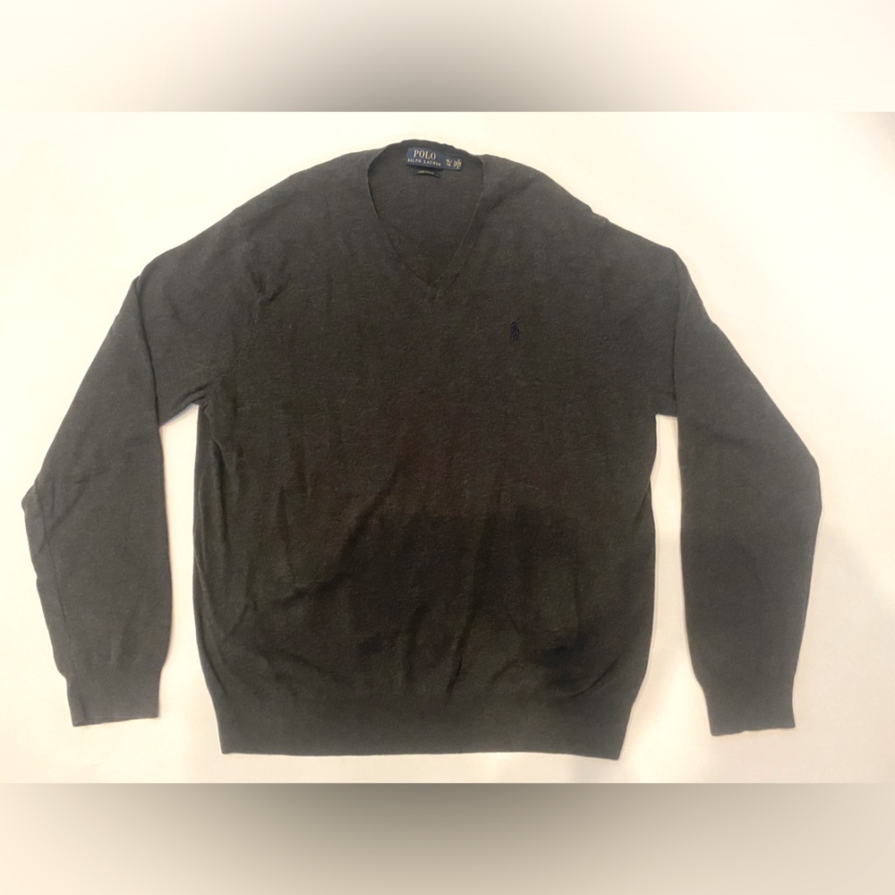 Polo (XLT) (Charcoal) V-Neck Sweater